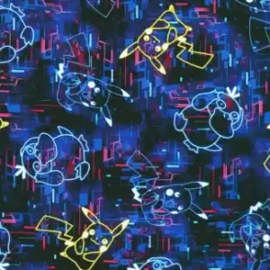 Neue Ware Pokémon Neon Lights Lizenzstoff - The Pokémon Company Baumwollwebware