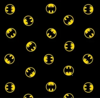 Lizenzstoff „Batman Logo“ – Batman-Stoff Meterware – Justice League Heroes in the making – DC Comics Motivstoff Original