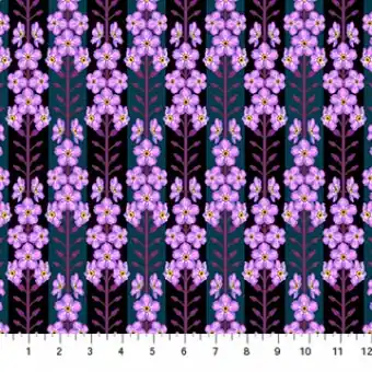 Kracherpreis Forget Me Not Indigo Blumenstoff – Anna Maria Iconic Lush Collective Designerstoffe – Patchworkstoff Meterware