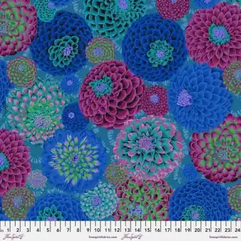 Direktkauf Blue Flora Blumenstoff – Kaffe Fassett Collective Designerstoffe – Philip Jacobs Patchworkstoff Meterware