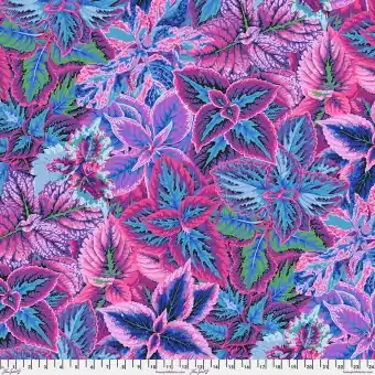 Highlight Blue Bold Begonia Leaves Blätterstoff – Phillip Jacobs for Kaffe Fassett Collective Stash Designerstoffe
