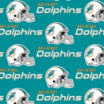 Online Kaufen Miami Dolphins Motivstoff – Original NFL Lizenzstoff – American Football Meterware