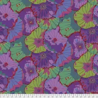 Günstig ÜBERBREITER RÜCKSEITENSTOFF! Purple Lotus Leaf – Kaffe Fassett Collective Designerstoffe – Spring 2021 – Blumenstoff Quilt Backing Patchworkstoff