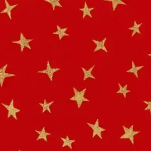 Top-Qualität Gold-Roter Sternchenstoff - Michael Miller Weihnachtsstoff mit Metallic