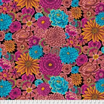 Begrenztes Angebot Dark Enchanted Blumenstoff – Kaffe Fassett Collective Designerstoffe & Patchworkstoff Meterware