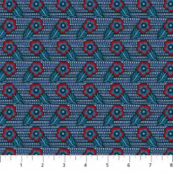 Gratis Versand Woodcarving – Indigo Blue Blumenstoff – Anna Maria Shooting Star Vintage Collective Designerstoffe – Patchworkstoff Meterware