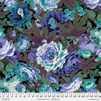 Markenprodukt Purple Floral Burst Rosenstoff – Kaffe Fassett Collective Designerstoffe – Philip Jacobs Spring 2023 Patchworkstoff