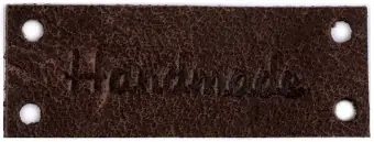 Handmade Lederlabel – Echtleder Etikett Aufnäher – Dunkelbraun Geld-Zurück-Garantie