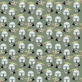 Kostenfreie Lieferung Star Wars Lizenzstoff mit Baby Yoda „The Child & Boba Fett“ – Originalstoff Meterware „The Mandalorian“ – Limited Edition!