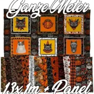 GANZE METER! 13x 1m + PANEL - Club Hauer Costumes & Cobwebs Halloween Designerstoff - Free Spirit Motivstoff Sonderaktion