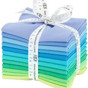 Wochenendangebot Mermaid Shores Palette Fat Quarter Stoffpaket - Kona Cotton Solids Unistoffe Stoffregenbogen "Meerjungfrau"