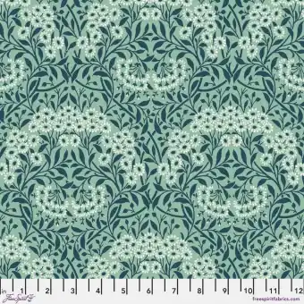 Mint Michaelmas Daisy Baumwollstoff – Original William Morris & Company Lizenzstoff – Free Spirit Fabrics Buttermere Patchworkstoffe Handgefertigt