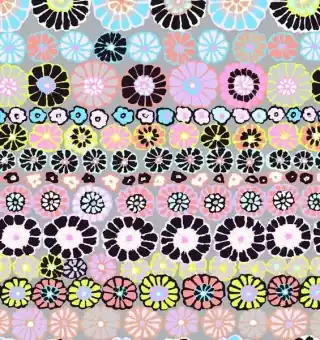 Sale Contrast Row Flowers Blumenstoff – Kaffe Fassett Collective Designerstoffe – Fall / Spring 2018 / 2019