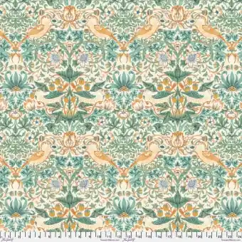 Super-Preis Mint Strawberry Thief Vogelstoff – Original William Morris & Company Lizenzstoff – Free Spirit Fabrics Buttermere Patchworkstoffe