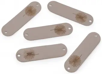 Pusteblume Kunstlederlabel – Kunstleder Etikett Löwenzahn Aufnäher – Hellgrau – 1 Stück Bestpreis