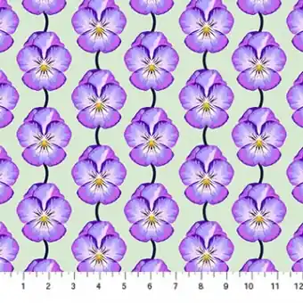 Pansy – Lavender Blumenstoff – Anna Maria Iconic Cheery Collective Designerstoffe – Patchworkstoff Meterware Wochenendangebot