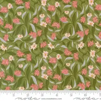 Premium Woodland Wonder Fern Floral Blümchenstoff – Gingiber by Stacie Bloomfield – Moda Fabrics Patchworkstoffe