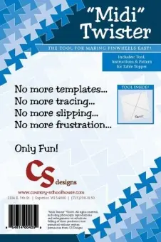 Midi Twister Pinwheel – 6 1/2″ Flic Flac Lineal Schablone + Anleitung Sofort Bestellen
