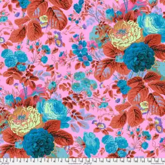 Lavender Grandi Floral Rosenstoff – Kaffe Fassett Collective Designerstoffe – Philip Jacobs Spring 2023 Patchworkstoff Kostenfreie Lieferung