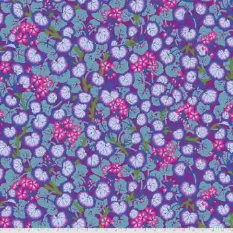 Expressversand Purple Climbing Geraniums Blumenstoff – Kaffe Fassett Collective Designerstoffe – Philip Jacobs Patchworkstoff Meterware