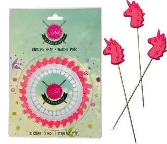 30 pinke Einhornstecknaden – Original Tula Pink Hardware – Unicorn Pins 30 count Must-Have