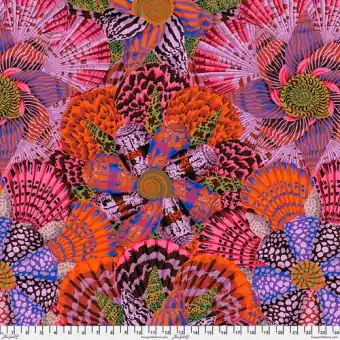 Red Sailor Valentine Muschelstoff – Kaffe Fassett Collective Designerstoffe – Philip Jacobs Patchworkstoff Meterware Neu Im Sortiment
