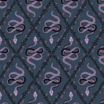 Snake Tapestry – Sally Mountain Spellbound Designerstoff – Halloweenstoff von Dashwood Studio Highlight