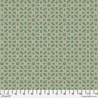 Sage Mini Brophy Trellis Baumwollstoff – Original William Morris & Company Lizenzstoff – Free Spirit Fabrics The Cotswold Holiday Collection Patchworkstoffe Markenprodukt