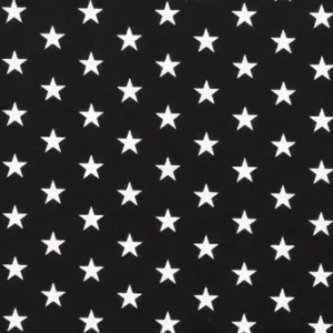 Weiße Sterne auf schwarzem Grund - Schwarzer Sternchenstoff Nur Für Kurze Zeit