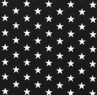 Weiße Sterne auf schwarzem Grund – Schwarzer Sternchenstoff Nur Für Kurze Zeit