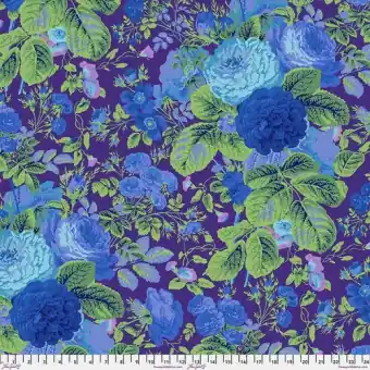 ÜBERBREITER RÜCKSEITENSTOFF! Blue & Purple Gradi Floral – Kaffe Fassett Collective Designerstoffe – Philip Jacobs Quilt Backing Patchworkstoff Abverkauf