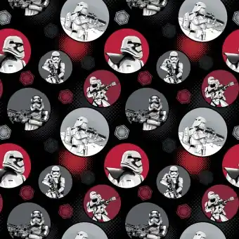 Top-Angebot FLEECE! Star Wars Lizenzstoff mit Darth Vader & Storm Troopers – Originalstoff Meterware Baumwollstoff