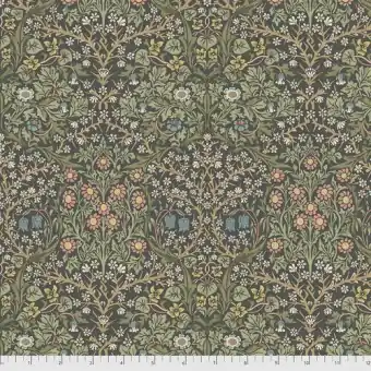 Charcoal Blackthorn Baumwollstoff – Original William Morris & Company Lizenzstoff – Free Spirit Fabrics Granada Patchworkstoffe Kracherpreis