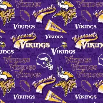 Minnesota Vikings Motivstoff – Original NFL Lizenzstoff – American Football Meterware Top-Qualität