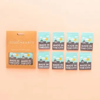 Jetzt Zugreifen Made in the City Labels – Sarah Hearts Webetiketten – Premium Woven Labels – Tied with a Ribbon Limited Edition