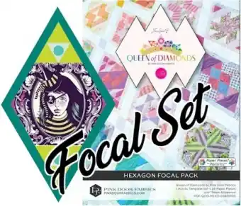 Geprüft HEXAGON FOCAL PACK Paper Pieces Acrylschablone + Papierschablonen-Set für Tula Pink Queen of Diamonds Pinkdoor Fabrics