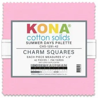 Kostenloser Versand Summer Days Charm Square Paket New Bright Palette – Kona Cotton Solids