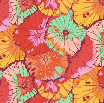 Citrus Lotus Leaves – Kaffe Fassett Collective Designerstoffe – Patchworkstoff Meterware Aktuell