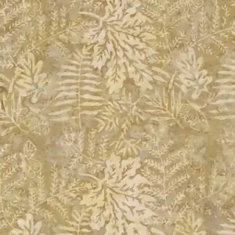 Großhandel Beiger Batikstoff mit Ahornblättern & Farnblättern – Stone Leaves & Ferns Tonga Batik – Judy & Judel Niemeyer