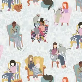 Jetzt Kaufen Handarbeitsmotivstoff – And Sew it Goes by Clara Jeans – Dear Stella Collection Tiermotivstoff mit Kätzchen