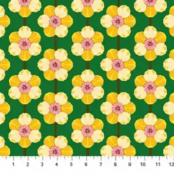 Daffodil – Verdant Blumenstoff – Anna Maria Iconic Lush Collective Designerstoffe – Patchworkstoff Meterware Knallerangebot