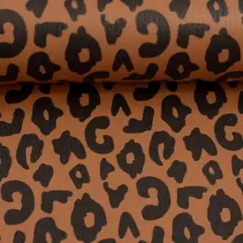Ocker Schwarz Happy Leo Kunstleder – Cherry Picking Lederimitat Leopardenmuster Meterware Bestpreis