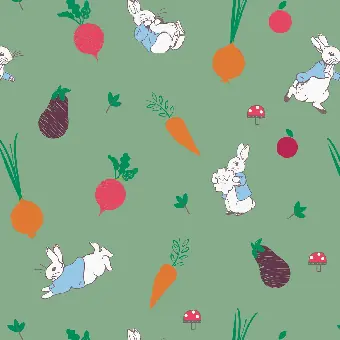 Gemüse-Häschen – Hasenstoff – The World of Peter Rabbit of Beatrice Potter – Original Lizenzstoff Günstig