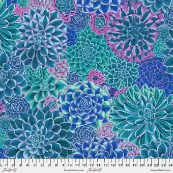 Blue House Leeks Blumenstoff – Kaffe Fassett Collective Designerstoffe – Philip Jacobs Patchworkstoff Meterware Im Trend