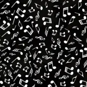 Musiknoten Patchworkstoff - Black and White - Stof Fabrics Top-Preis