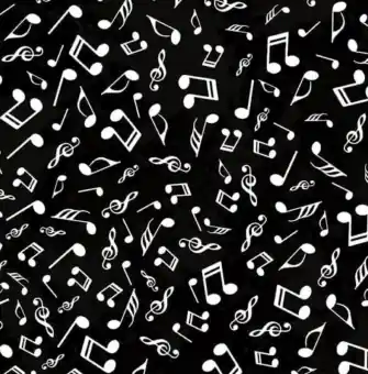 Musiknoten Patchworkstoff – Black and White – Stof Fabrics Top-Preis