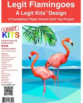 Ab Werk Flamingos FPP – Tropisches Legit Quilt – Original lizensiertes Legit Kits Schnittmuster / Materialpackung / Stoffpaket – Sonderanfertigung