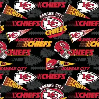 Kansas City Chiefs Motivstoff – Original NFL Lizenzstoff – American Football Meterware Kracherpreis