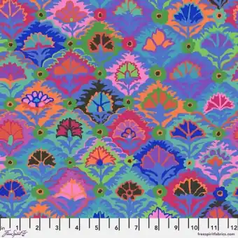 Super-Preis Blue Step Flower Blumenstoff – Kaffe Fassett Collective Designerstoffe – Spring 2024 Patchworkstoff