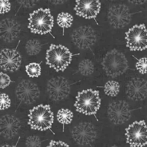 Graue Pusteblumen - Gray Dandelions Motivstoff - STOF Fabrics Blümchenstoff Online Kaufen